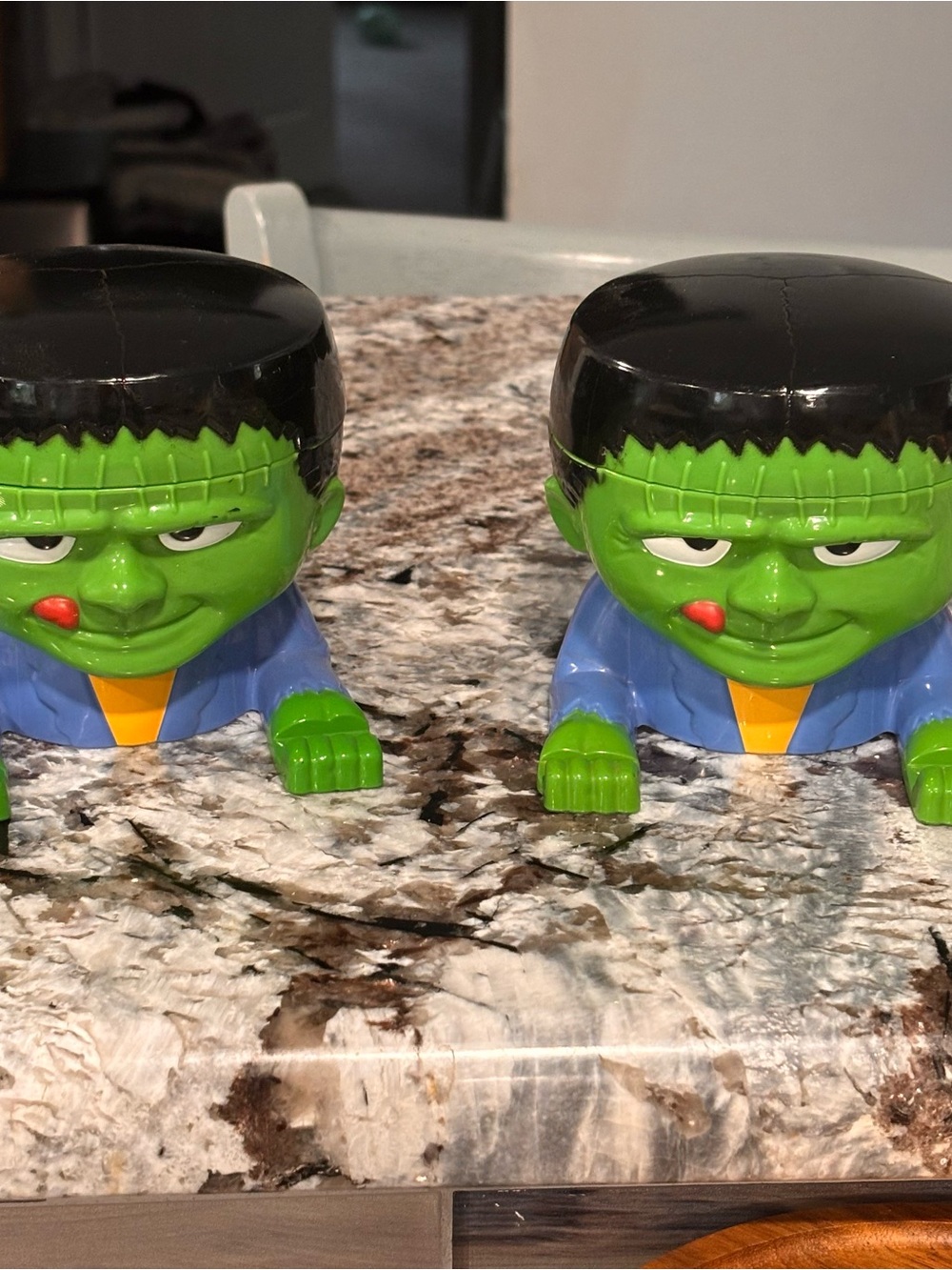Tic Toc Frankenstein Monster Plastic ice cream Candy Bowl/Container Set of 2